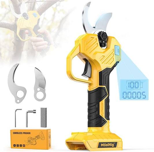 Electric Pruning Shears Compatible with DeWALT 20V (No Battery) – 26000RPM Cordless Brushless Motor Garden Tool, 0.8-2 inch Max Cutting Diameter Tree Trimmer with LCD Display & SK7 Blades