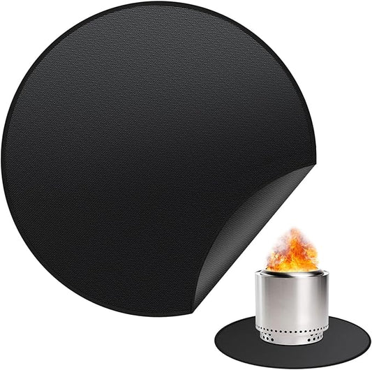 30" Fire Pit Mat for Solo Stove Bonfire, Round Fireproof Under Grill Mats for Outdoor Grill, Portable Camping Stove Mat for Solo Stove Accessories