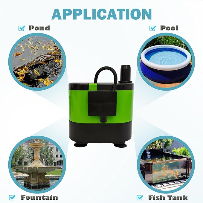 Automatic Submersible Pump With Level Sensor,5 FT Height Fountain Water Pump For Pond, Aquariums,Fish Tank, Hydroponics,Auto Shut off, WP01