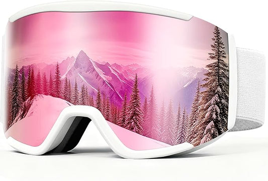 Ski Goggles for Men Women,Anti Fog UV Protection Snowboard Goggles for Adult & Youth,OTG Snow Skiing Goggles