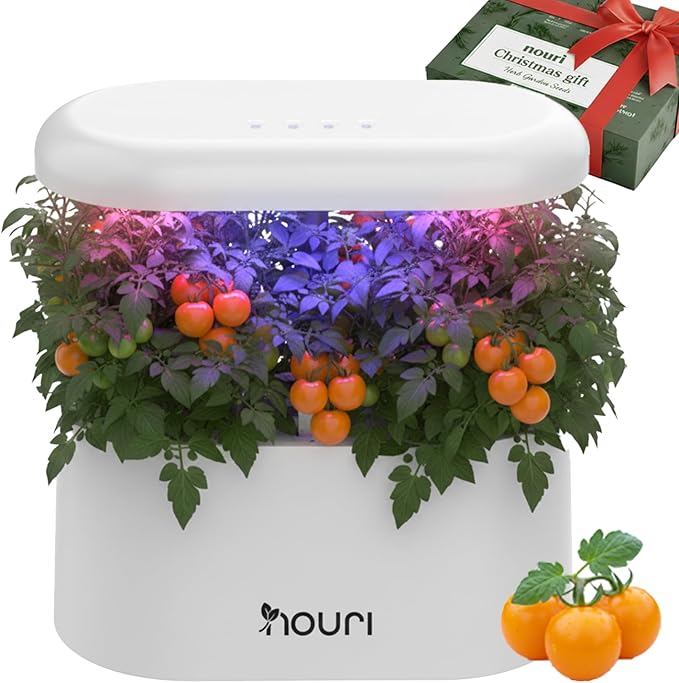 Nouri 5 Pod Smart Garden for Home Cooks with Heirloom Salad | Hydroponics Growing System Kit | LED Grow Lights | Indoor Gardening System | Herb Garden Planter Indoor Kit | Gifts for Women & Men