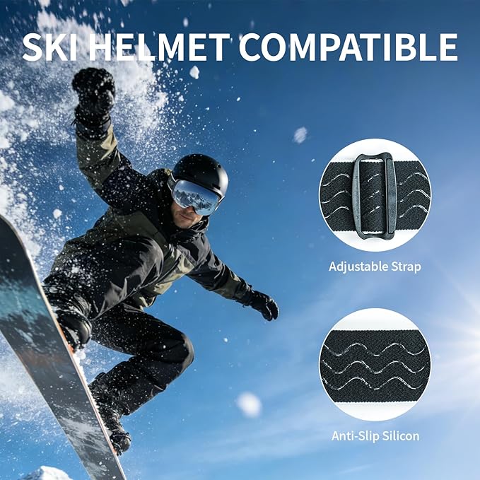 Ski Goggles for Men Women Adult & Youth, OTG Snowboard Goggles Anti Fog, Snow Goggles UV Protection Wide Vision