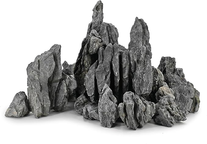 Unocho Aquarium Rocks Natural Seiryu Stone 20lb Aquascaping Rocks for Fish Tank Aquarium Landscaping Decoration Paludarium Amphibian Enclosures(3-10 Inches)