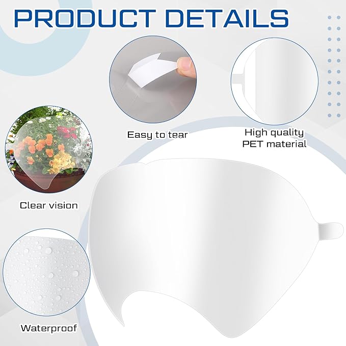 1 Pcs Replacement Parts Lens Compatible with 6000 Series Full Face Respirator and 50 Pcs Peel off Lens Cover Compatible with 6000, 6700, 6800, 6900 Series Full Face Cover, Tool Parts