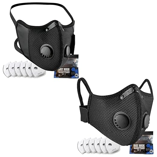 BASE CAMP M Cross Dust Mask Bundle M Plus Dust Mask Total 12 Activated Carbon Filters