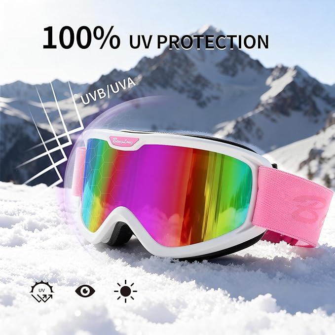 BangLong Ski Goggles, Snowboard/Snow Goggles Anti Fog UV Protection Design for Men Women Skiing, Skating,Snowmobilet,Youth