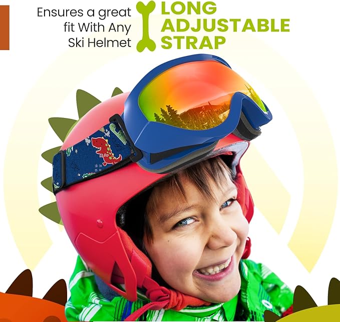 OutdoorMaster Kids Ski Goggles - Helmet Compatible Snow Goggles for Boys & Girls with 100% UV Protection