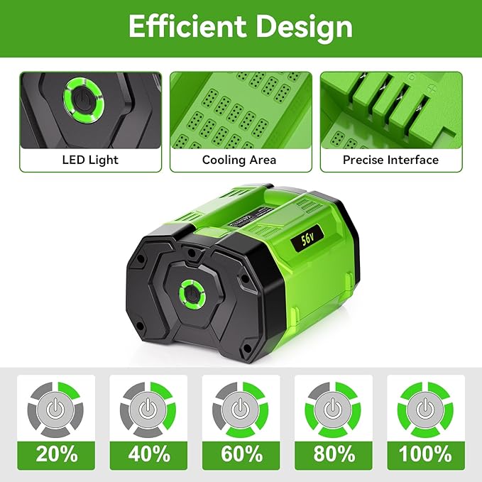 1 Pack 56V 7.5Ah Lithium-Ion Battery, Replacement for EGO 56 Volt Power Tools (Compatible with BA2800T, BA4200T, BA1400, BA5600T)