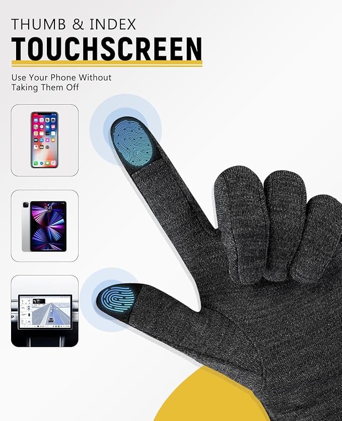 Merino Protect 100% Merino Wool Gloves For Kids Men Women Touch screen Thermal Glove Liners Ski Cold Weather