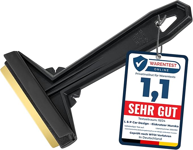 Car Ice Scraper Brass Blade - Fast, Effortless, efficient & Easy - Brass Ice Scrapers for Car Windshield Ice Scraper - Brass Ice Scraper for Car - Original Murska from Europe - Winter A054 Black
