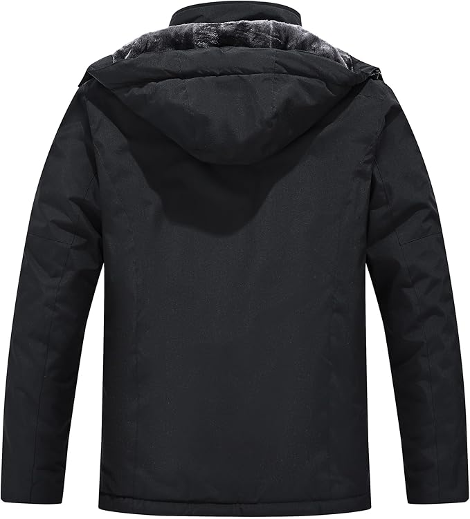 QMP Winter Jackets For Men with Hoode Ski Snow Snowboarding Waterproof Fleece Liner Coats Windproof Raincoat 6 Pockets