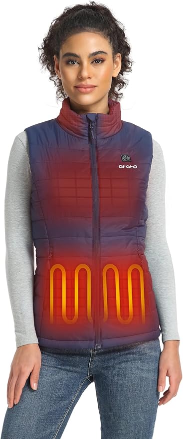 ORORO Women's Lightweight Heated Vest with USB-C Rechargeable Battery, Puffer Classic Heating Vest