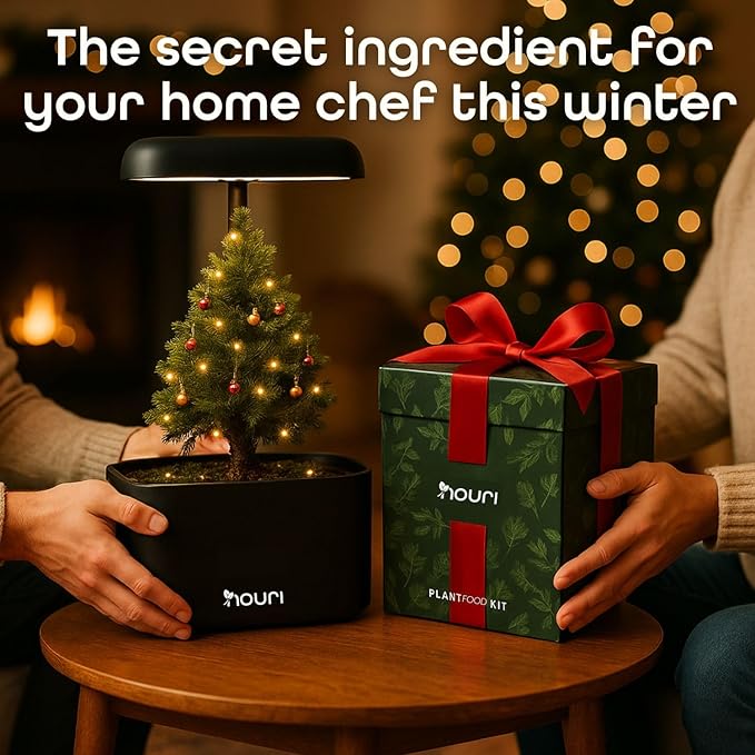 Nouri 5 Pod APP Smart Garden for Home Cooks with Heirloom Tomato | Hydroponics Growing System Kit | LED Grow Lights | Indoor Gardening System | Herb Garden Planter Indoor Kit | Gifts for Women & Men