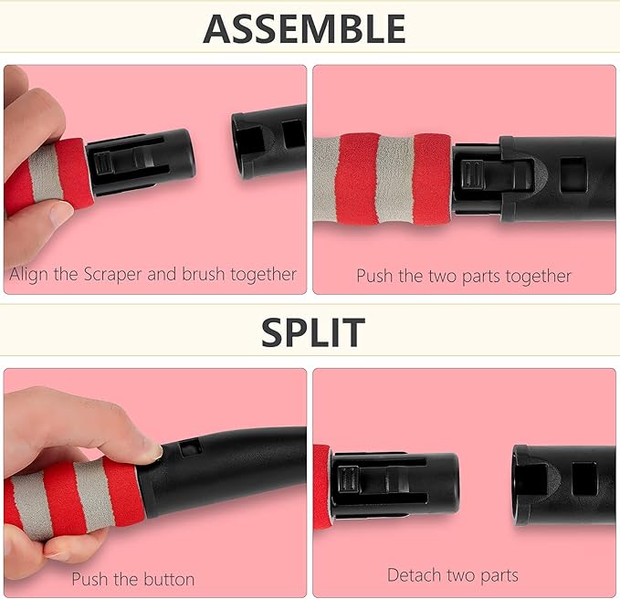 FOVAL 27" Snow Brush with Wider Ice Scraper (4.73" Width)(2 Pack), Snow Removal Car Brush with Comfortable Foam Grip for Cars, Trucks, SUVs, Windshield (Heavy Duty ABS, PVC Brush)