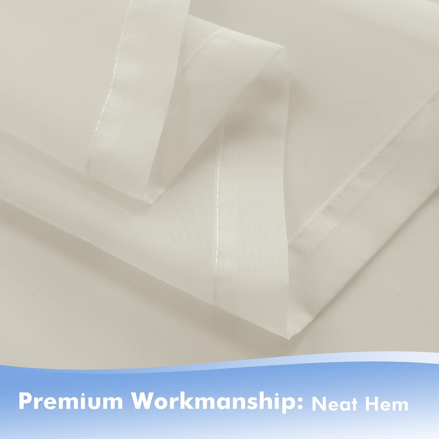 HolidayIdeas Beige Outdoor Sheer Curtains for Patio Waterproof, 2 Panels - 54 x 108 Inch - Light Filtering Voile Outside Curtains Grommet Drapes for Front Porch, Gazebo, Pergola, Backyard