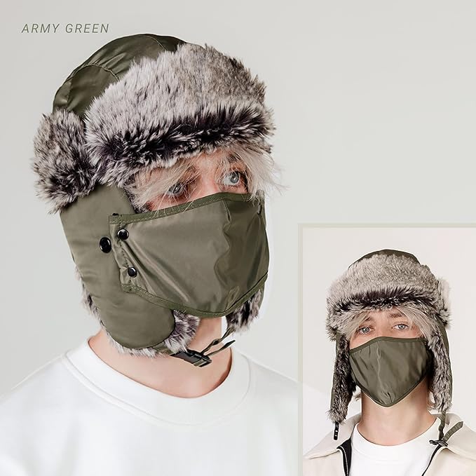 CHOK.LIDS Waterproof Winter Trappers Unisex Premium Strength Ushanka Ear Flap Chin Strap Cold Weather Outdoor