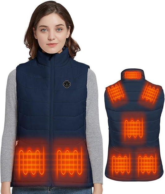 KOVNLO Heated Vest Women, (Battery Pack Not Included) Smart Controller With Lights-out, Electric Warming Heated Jackets