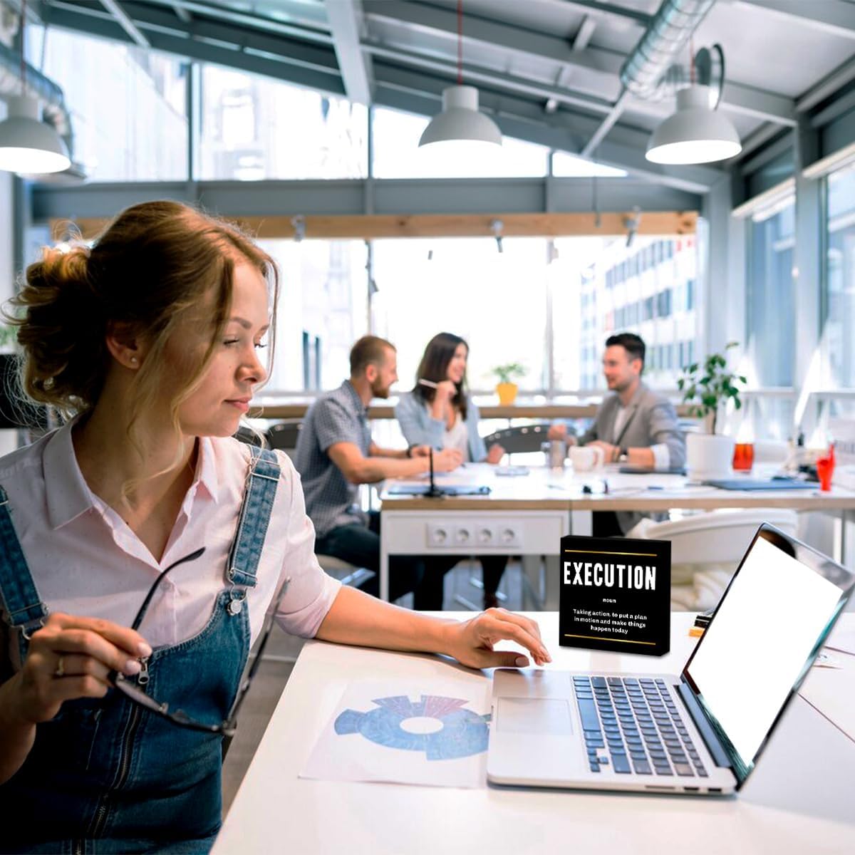 Execution Noun Entrepreneur Black Wooden Box Sign, Inspirational Office Decor, Decorative Table Shelf Desk Rustic Workplace Home Living Room Decor Office Decorations Desk Accessories ﻿