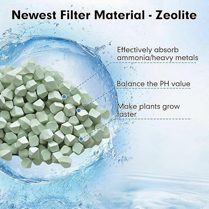 Aquarium 48 Pack Medium Filter Cartridges with Zeolite, Compatible with Whisper Filters 10i, IQ10, PF10 Power Filters
