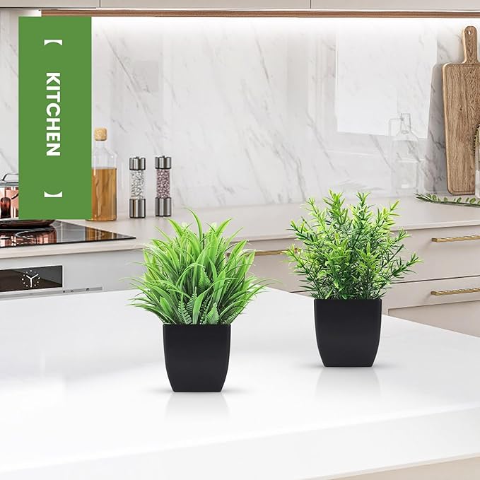 Der Rose 12 Pack Small Fake Plants Artificial Potted Faux Plants in Pot for Home Office Farmhouse Bathroom Shelf Decor Indoor