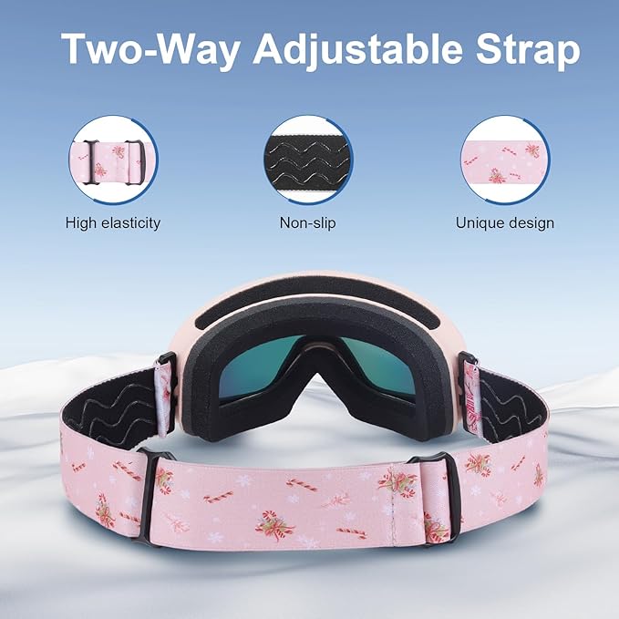 OTG Kids Ski Goggles Kids Snowboard Goggles for Boys Girls Toddler Youth Kid Snow Goggles Anti-Fog UV400 Protection