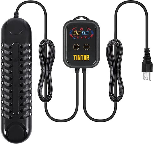 Submersible Aquarium Heater, 800W/1200W fish tank heater, double tube heating, rapid heating and energy saving, LED digital temperature controller, suitable for sea water and fresh water(1200W)