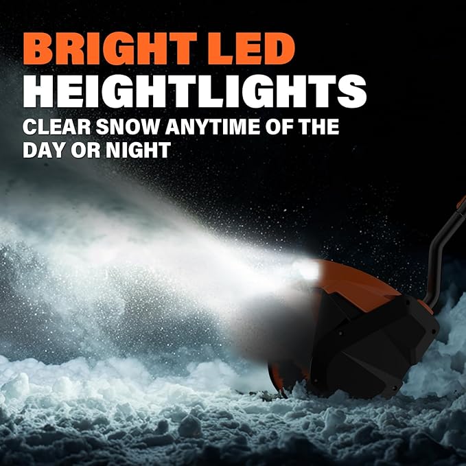 MAXLANDER Electric Snow Shovel Cordless, 20V 12-Inch Cordless Snow Blower, Battery Snow Shovel with Directional Plate & LED Lights (4.0Ah Battery, Quick Charger & Cover Included)