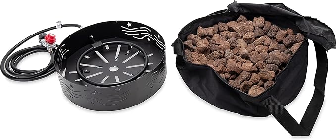 Camco Portable Propane Campfire | Features 8-Foot Hose and Adjustable Regulator | Great for Campsites with Fire Restrictions | (58047)