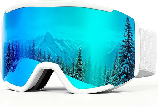 Ski Goggles for Men Women,Anti Fog UV Protection Snowboard Goggles for Adult & Youth,OTG Snow Skiing Goggles