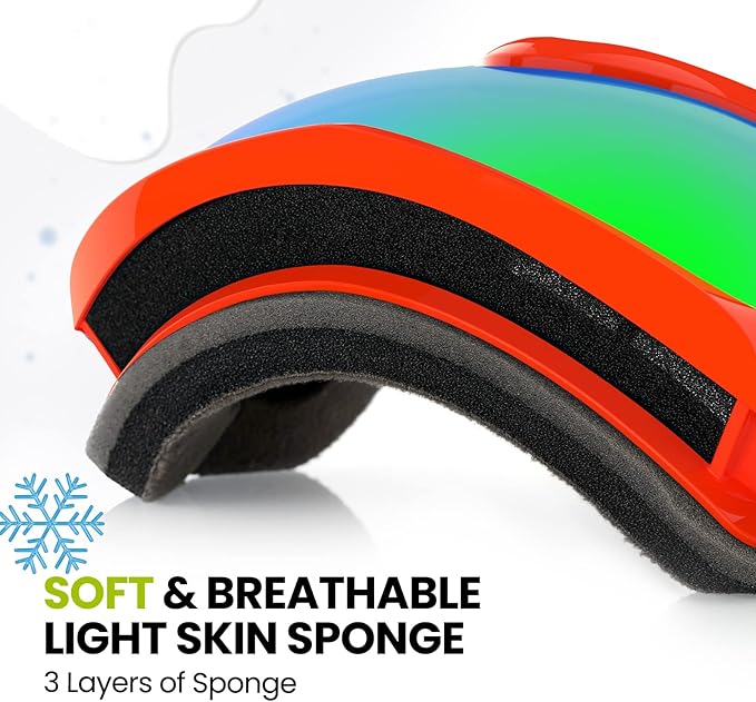 OutdoorMaster Kids Ski Goggles - Helmet Compatible Snow Goggles for Boys & Girls with 100% UV Protection