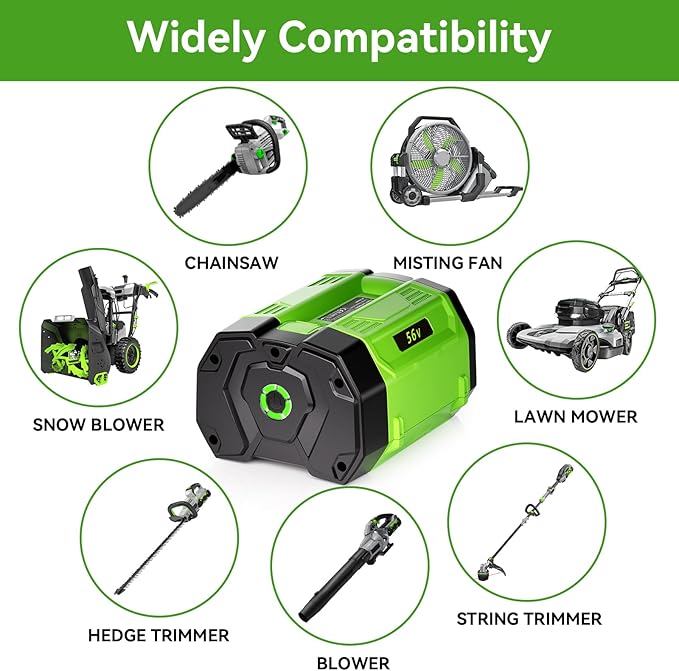 2-Pack 56V 10.0Ah Lithium-Ion Replacement Battery for EGO 56 Volt Power Tools, Compatible with BA2800T, BA4200T, BA1400, BA5600T