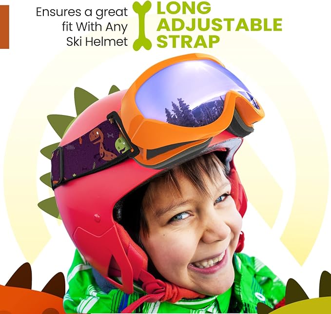 OutdoorMaster Kids Ski Goggles - Helmet Compatible Snow Goggles for Boys & Girls with 100% UV Protection