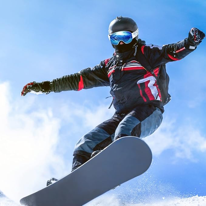 EXP VISION Snowboard Ski Goggles Men Women Youth, Anti Fog OTG Winter Snow Goggles Spherical Detachable Lens