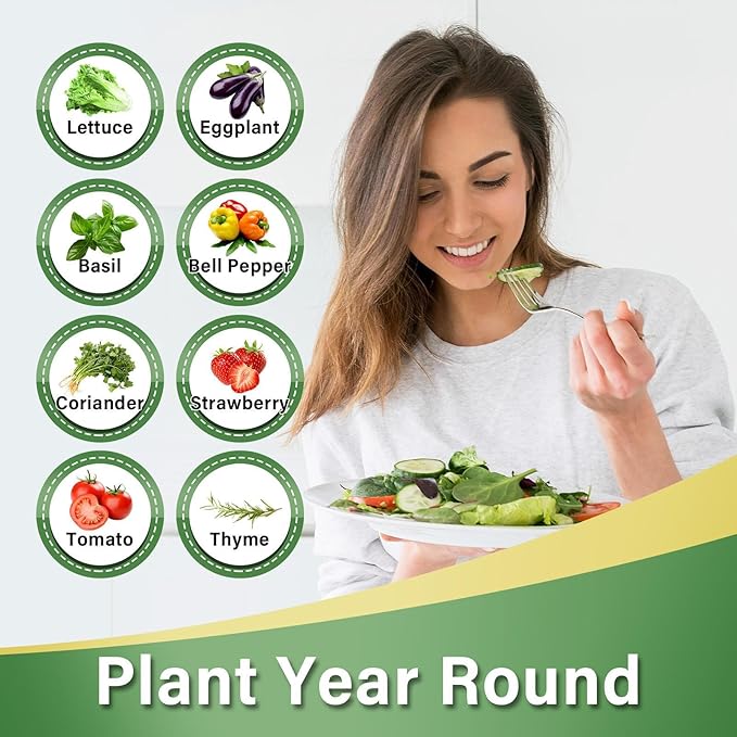 10 Tier 50 Plant Sites Hydroponic Garden Tower Vertical Planting Kit – Large Tank Indoor Outdoor HerbVegetable Garden System with Automatic Water Circulation Timer for Lettuce Tomatoes Fruits