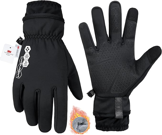 HANDLANDY Winter Gloves for Men & Women, Insulated Waterproof for Cold Weather, Thermal Glove for Cycling, Ski, Riding, Driving, Biking, Running