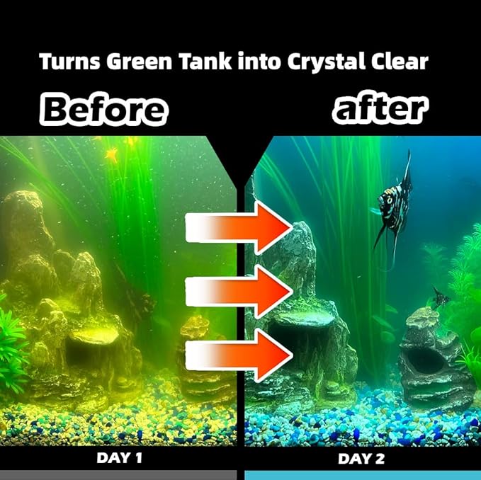 COOSPIDER Aquarium Filter 200GPH U-V Fish Tank Green Clean Machine for 20-75 Gal Tank, Submersible Pump Filter for Green Water, Internal Filtration System for Saltwater Freshwater Crystal Clear