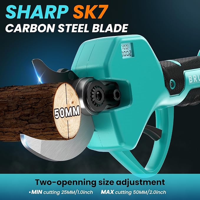 Electric Pruning Shears Cordless Pruner Shears Brushless 2.6 Inch Opening size Compatible with Makita batteries with 2 * 2Ah Battery Pruning Shears Garden Tool for Tree Trimming. Branch Cutter