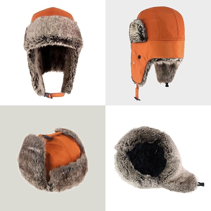 CHOK.LIDS Waterproof Winter Trappers Unisex Premium Strength Ushanka Ear Flap Chin Strap Cold Weather Outdoor