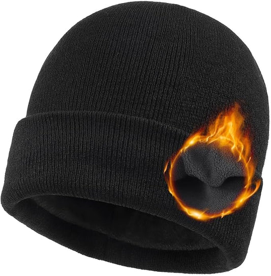 Zylioo Oversize Beanie Hats, XXL Big Size Ribbed Knit Cuffed Winter Hat for Cold Weather, Warm Skull Watch Cap