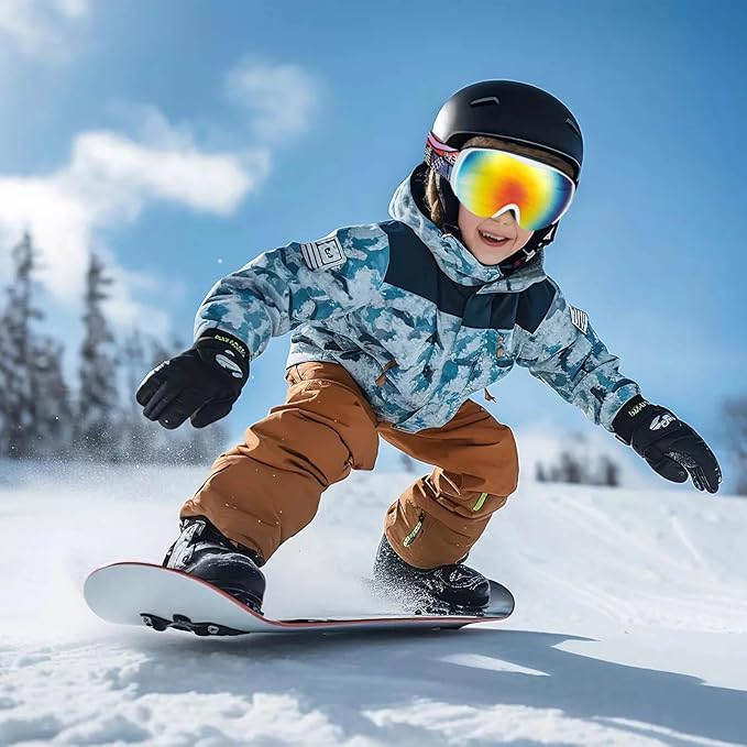 OTG Kids Ski Goggles Kids Snowboard Goggles for Boys Girls Toddler Youth Kid Snow Goggles Anti-Fog UV400 Protection