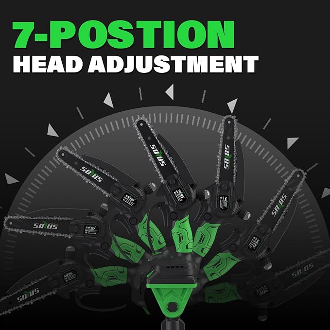 SOYUS 2-IN-1 Cordless Pole Saw & Mini Chainsaw, 21V 6-Inch Electric Pole Chainsaw for Tree Trimming, Auto Oiling, 15FT MAX Reach Pole Saw for Thick Branches(2x2.0Ah Batteries & Charger Included)