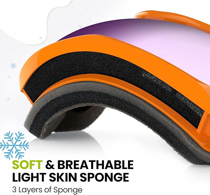 OutdoorMaster Kids Ski Goggles - Helmet Compatible Snow Goggles for Boys & Girls with 100% UV Protection