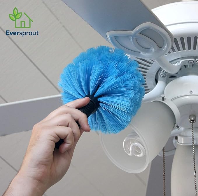 EVERSPROUT Twist-On Cobweb Duster | Hand Packaged to Protect Bristles | Indoor & Outdoor Brush Attachment | Fits Standard Acme Threaded Poles | Brush Head with Handle, No Pole (Medium-Stiff Bristles)