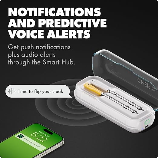 CHEF iQ Sense | Smart Wireless Meat Thermometer | 2 Ultra-Thin Probes | WiFi Unlimited Range | 1000°F Heat Safe | 5 Sensors | BBQ, Grill, Oven, Smoker, Air Fryer | Gen3