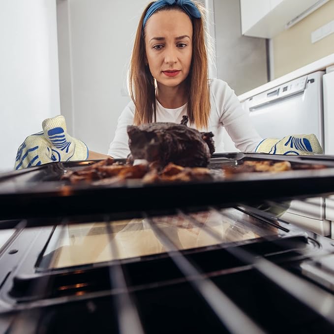 BBQ Gloves, Oven Gloves Original 2 Pack1472℉ Extreme Heat Resistant, Grilling Gloves Silicone Non-Slip Oven Mitts, Kitchen Gloves for BBQ, Grilling, Cooking, Baking