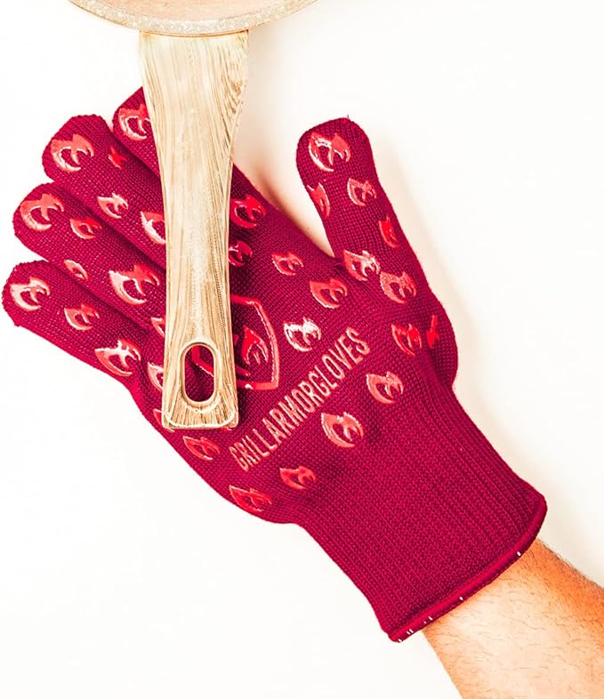 Grill Armor Oven Gloves – 932°F Heat, Fire & Cut Resistant Mitts for BBQ, Grill, Cooking, Grilling, Baking, Smoker & Fire Pit