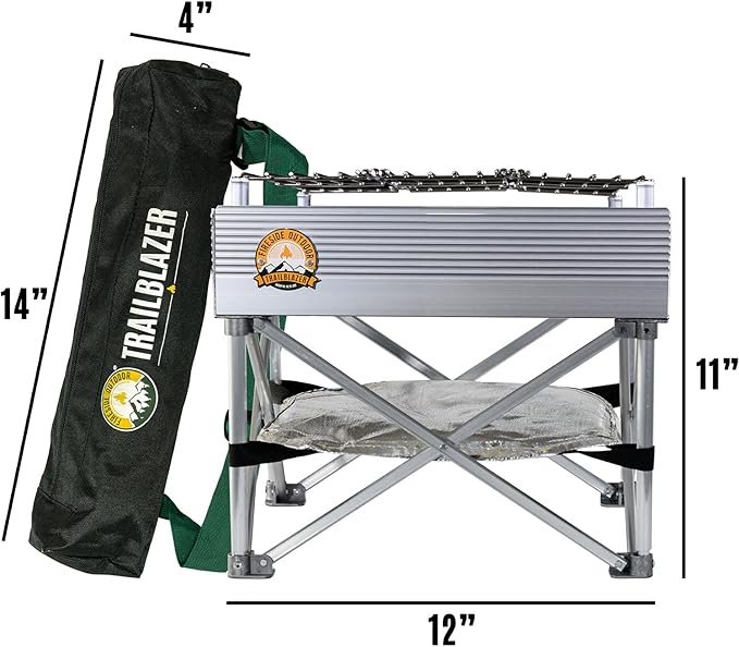 Fireside Outdoor Trailblazer Pop-Up Fire-pit 12"x12" - Camp Stove, Portable Fire Pits for Outside Wood Burning Stove, Portable Grill Charcoal, Camp Fire Pit for Camping Gear, Backyard - 3 lbs Weight