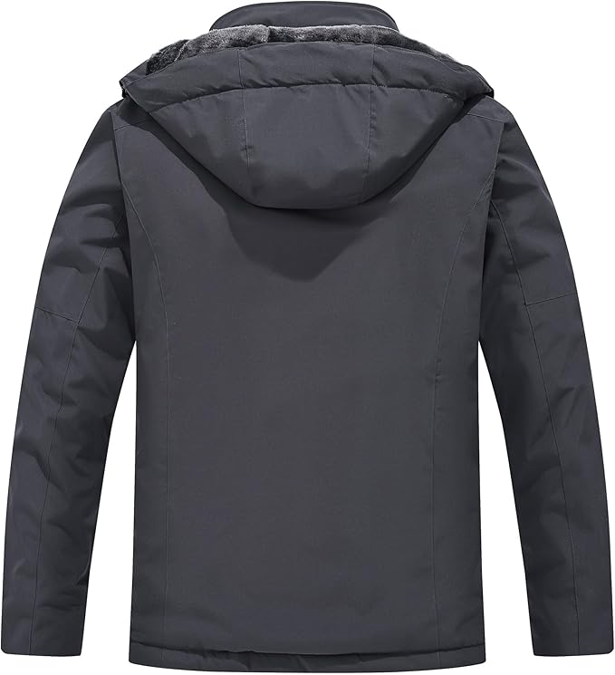 QMP Winter Jackets For Men with Hoode Ski Snow Snowboarding Waterproof Fleece Liner Coats Windproof Raincoat 6 Pockets