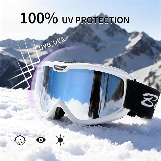 BangLong Ski Goggles, Snowboard/Snow Goggles Anti Fog UV Protection Design for Men Women Skiing, Skating,Snowmobilet,Youth