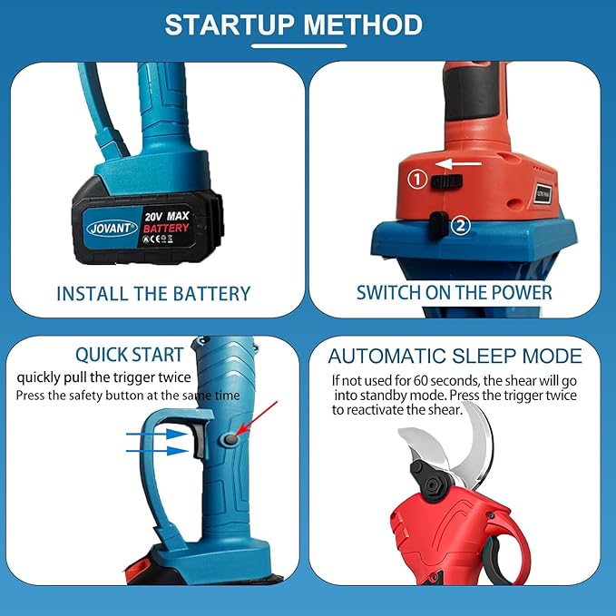 2-in-1 Electric Pruning Shears Cordless with Pole, 20V Cordless Pruning Shears,4.0Ah Battery Operated Pruning Shears, 9.3Ft -Up to 15.3Ft Telescopic Electric Shears for Gardening JOVANT